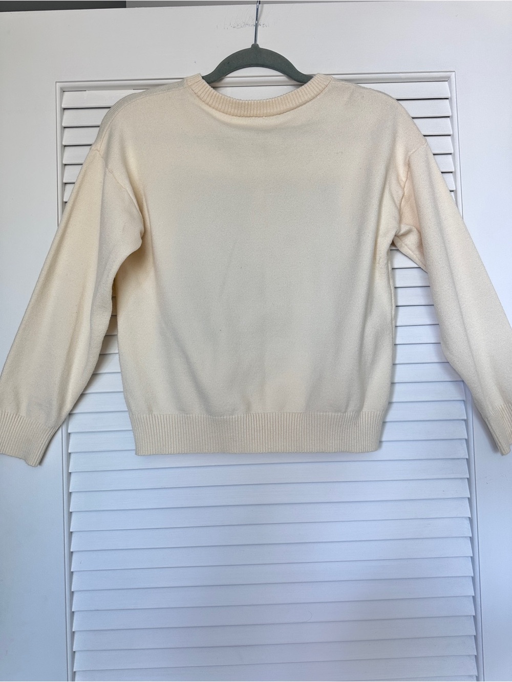 Cute Cat Knit Sweater Women Cream Crewneck Cozy Soft Minimalist Unbranded S - Picture 8 of 12